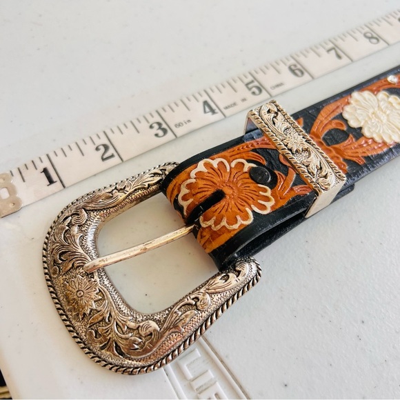 Vintage Costal Cowgirl Western Red Spur 26 Bling Belt White - Picture 2 of 7